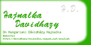 hajnalka davidhazy business card