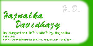 hajnalka davidhazy business card